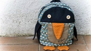 Matí de costura + molt bona companyia = Motxilla pingüí